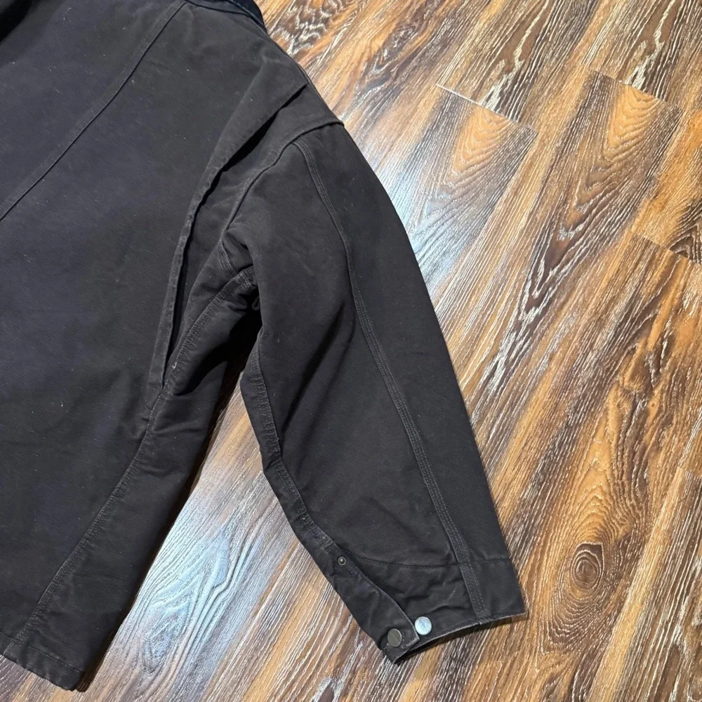 VTG Carhartt Mens 3XL Dark Brown Blanket Duck Canvas Chore Coat Jacket Detroit